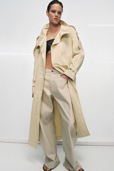 ZW COLLECTION HIGH NECK TRENCH COAT - Butter by Zara - Image 2