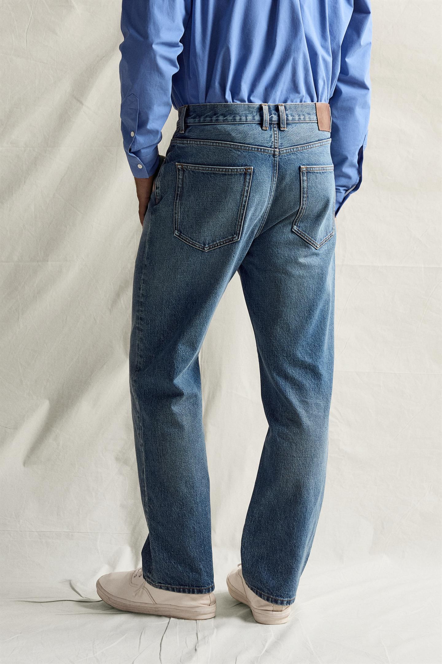 Мужские джинсы Zara Straight Ankle, цвет: Синий — фото 3