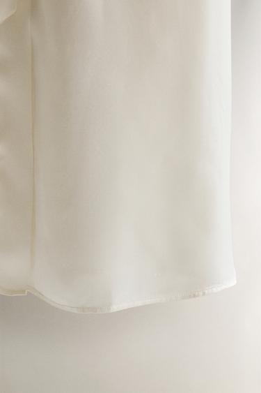 SATEEN DRESSING GOWN - Ecru by Zara - Image 3