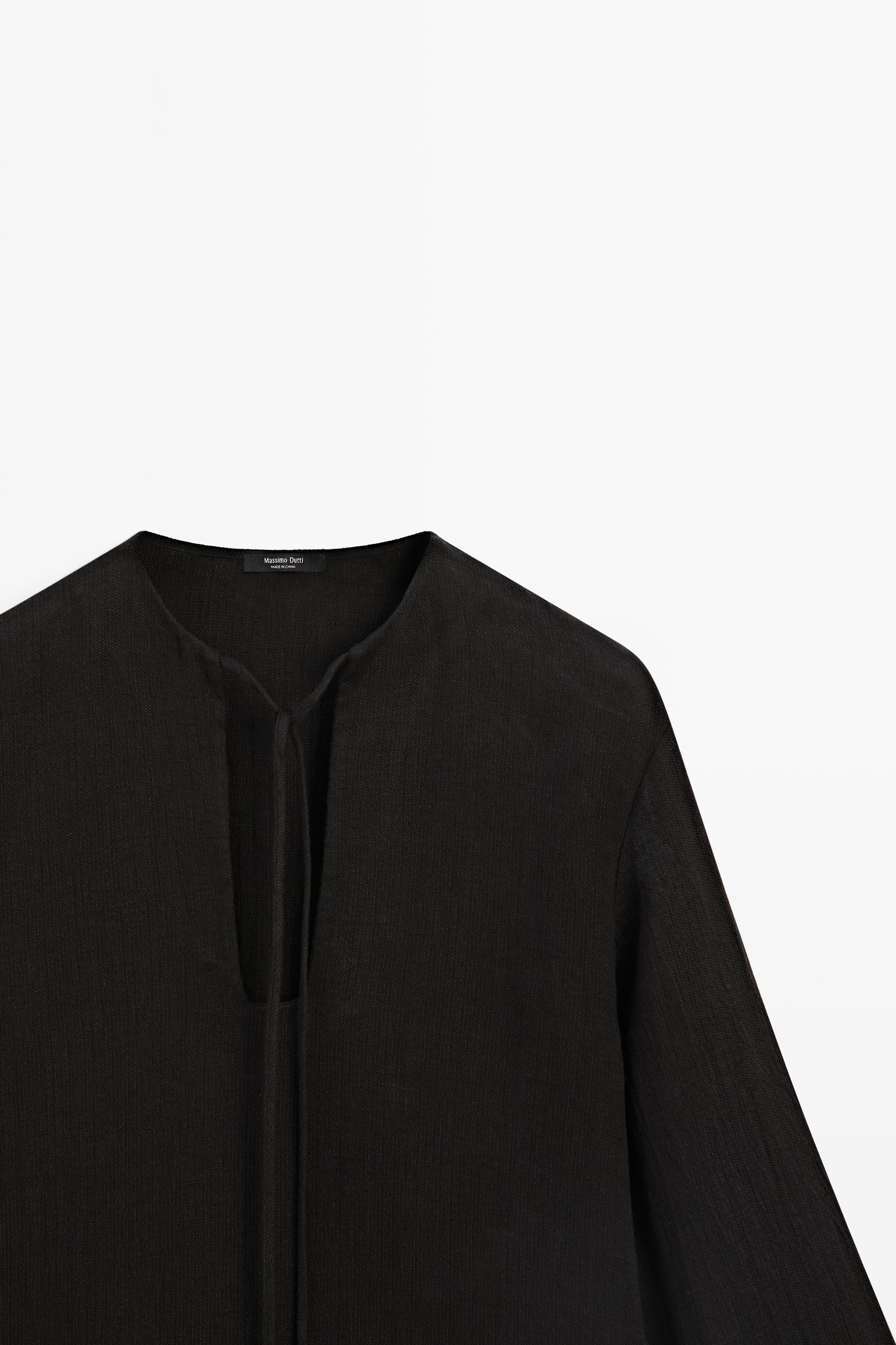 Mini-robe col officier 100 % lin