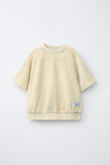 Zara GARMENT DYE T-SHIRT - Ecru
