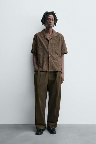 FLORAL JACQUARD SHIRT - Brown by Zara - Image 0