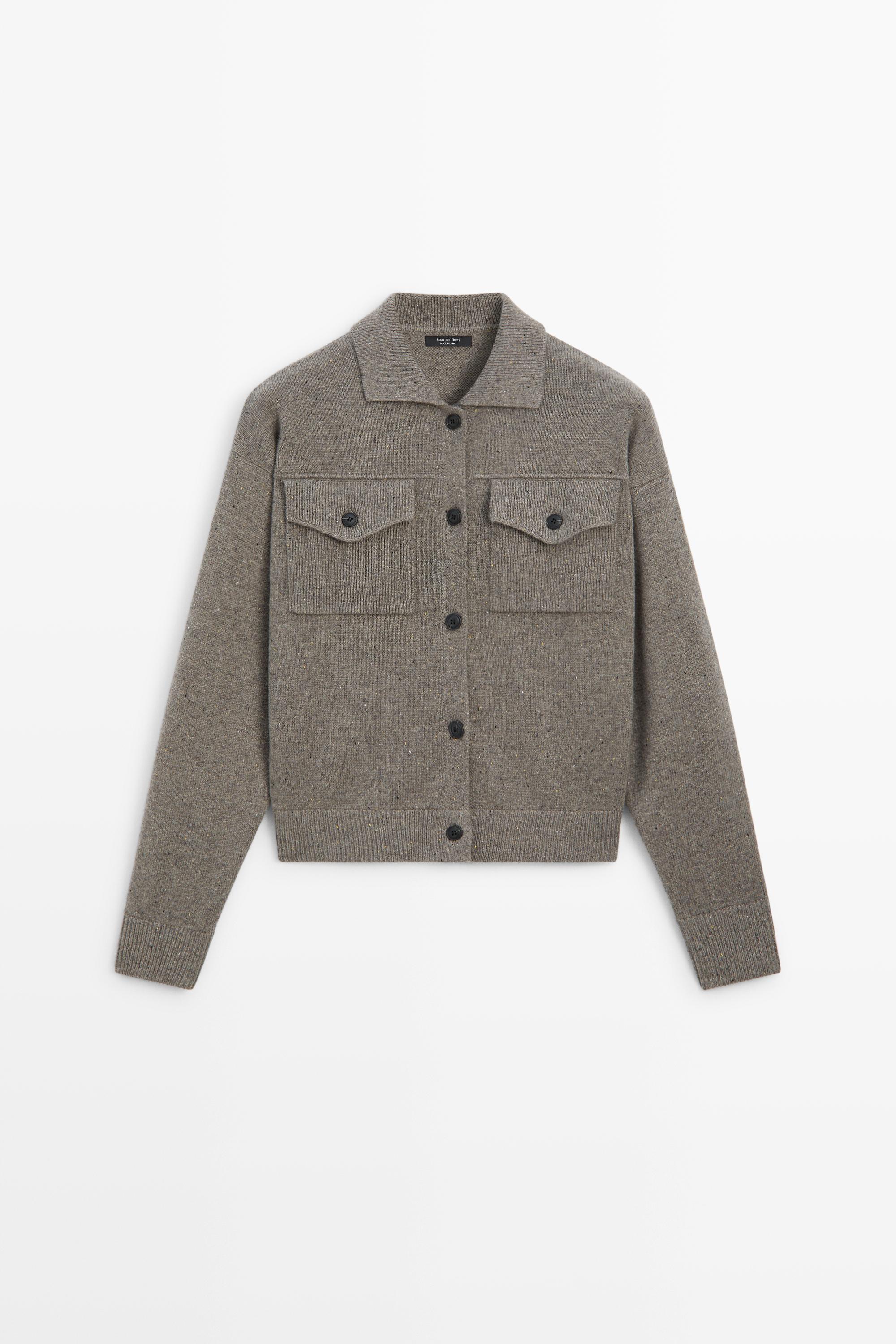 Cardigan en maille mélangée de laine, détail poches