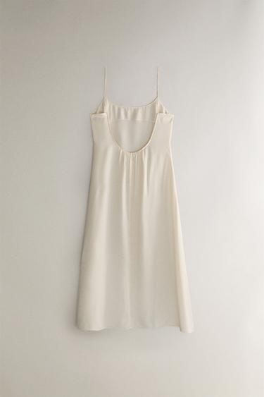 CHEMISE DE NUIT SOIE BEIGE - Écru de Zara - Image 3