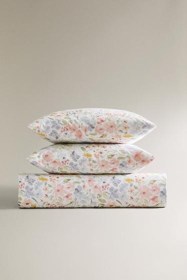 HOUSSE DE COUETTE IMPRIMÉ FLORAL - Blanc cassé de Zara - Image 0
