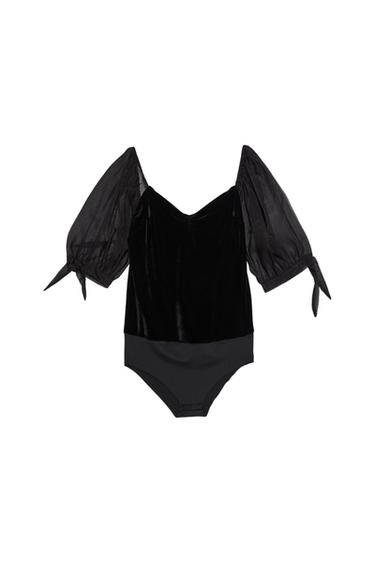 COMBINED VELVET BODYSUIT