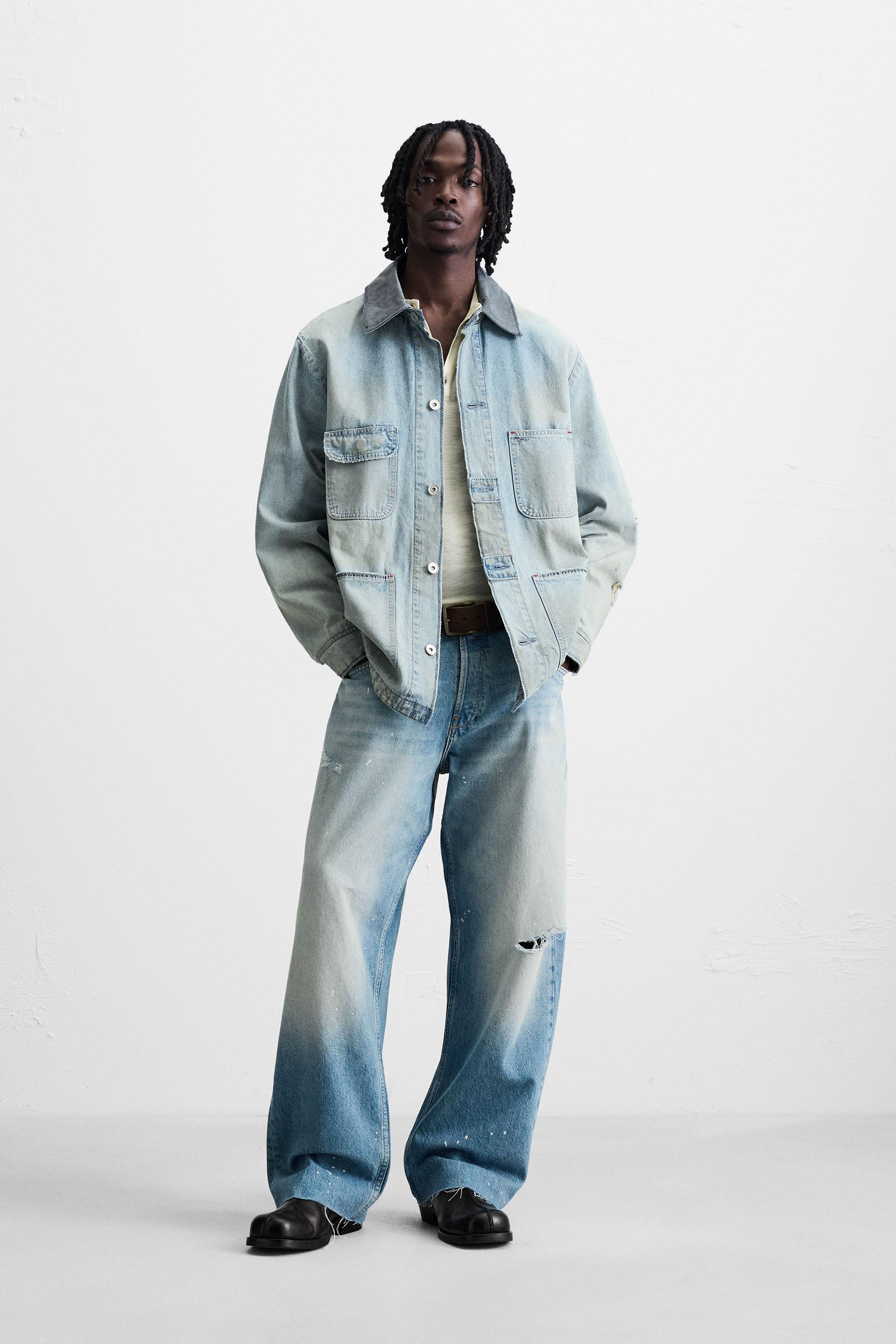安心★関税込み★ZARA★WASHED DENIM OVERSHIRT VINTAGE WASHED DENIM OVERSHIRT - Light blue | ZARA United States
