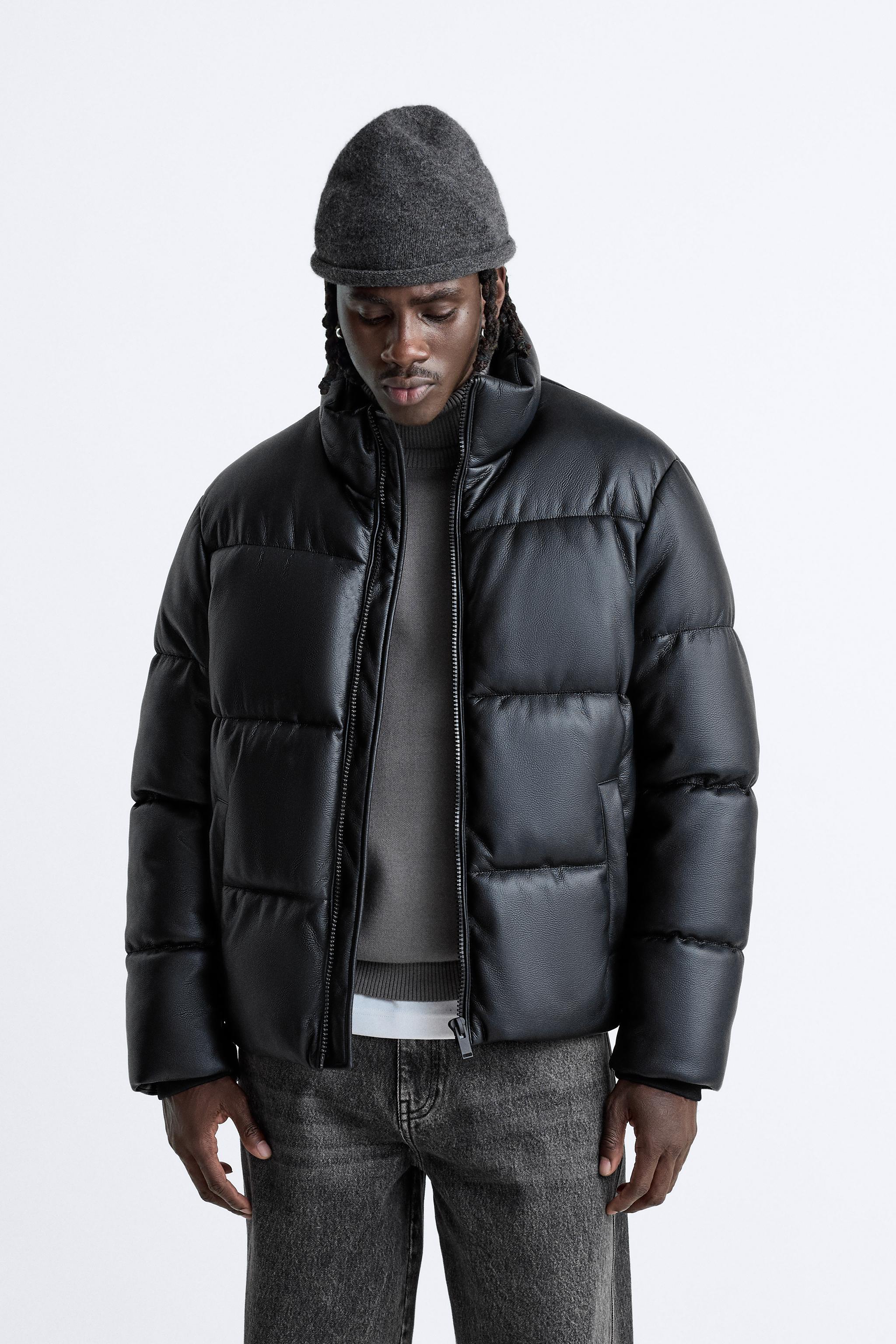 Zara black cheap puffer jacket