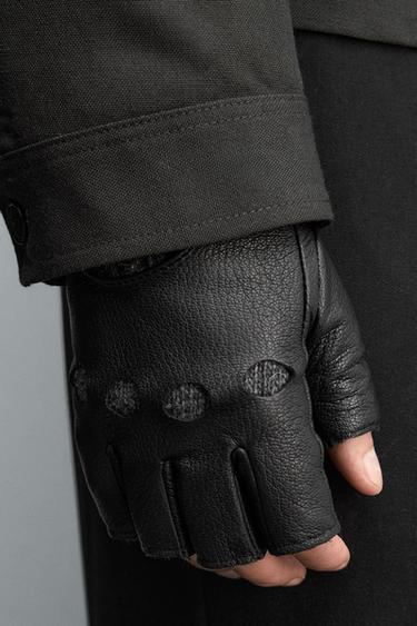 MITAINES EN CUIR BIMATIÈRE - Noir de Zara - Image 2