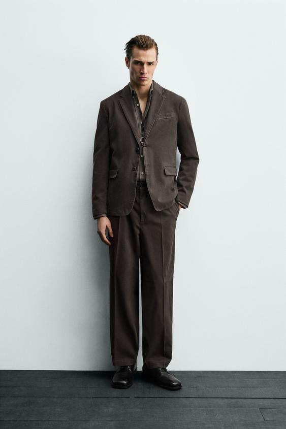 WASHED EFFECT SUIT BLAZER