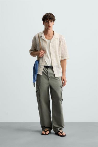 CAMISA ESTRUCTURA CALADOS - rosa claro de Zara - Imagen 0