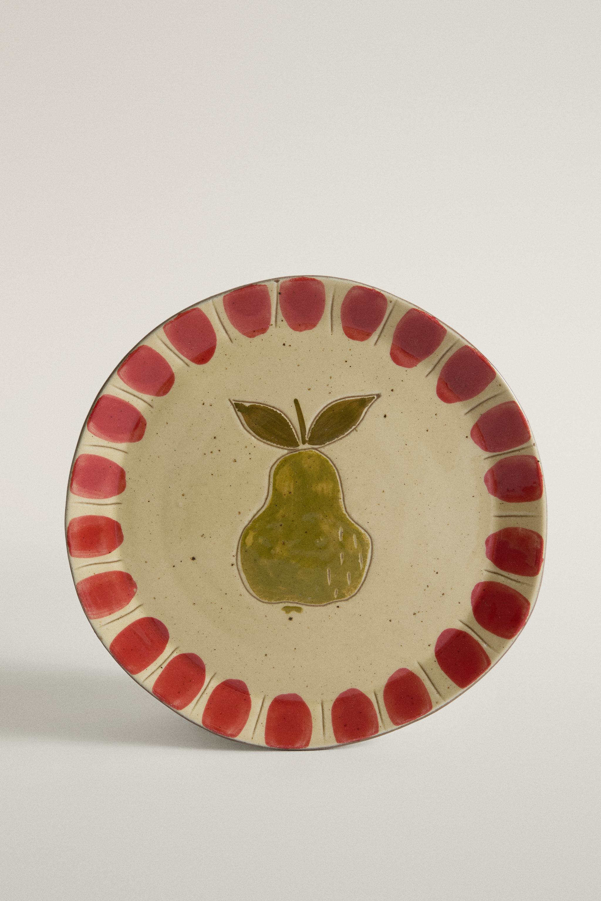 FRUIT EARTHENWARE DESSERT PLATE