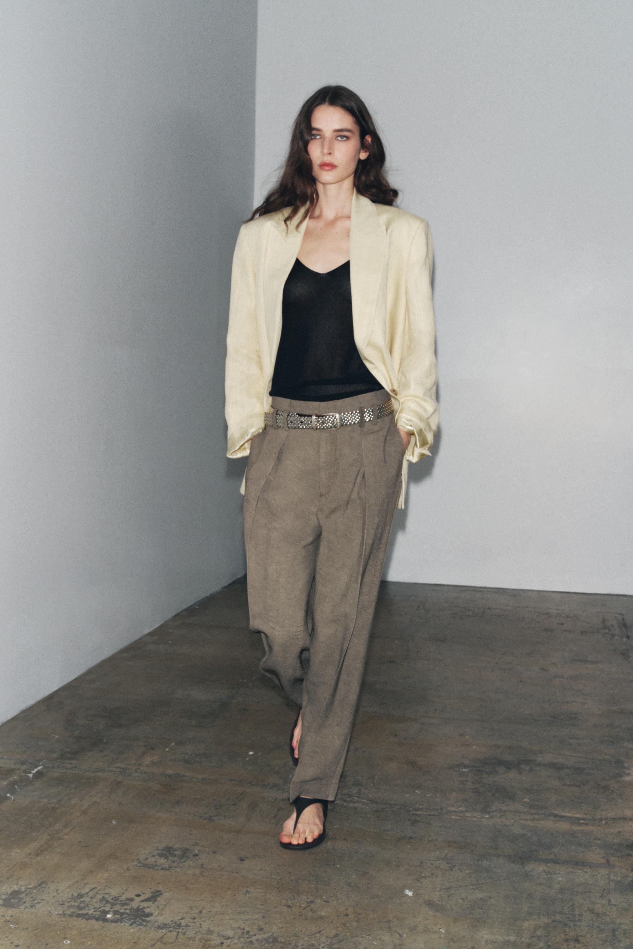 ZW COLLECTION PLEATED PANTS - Light brown | ZARA United States