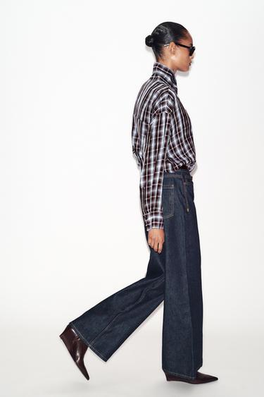 Z1975 WIDE-LEG BELTED JEANS - Blue by Zara - Image 3