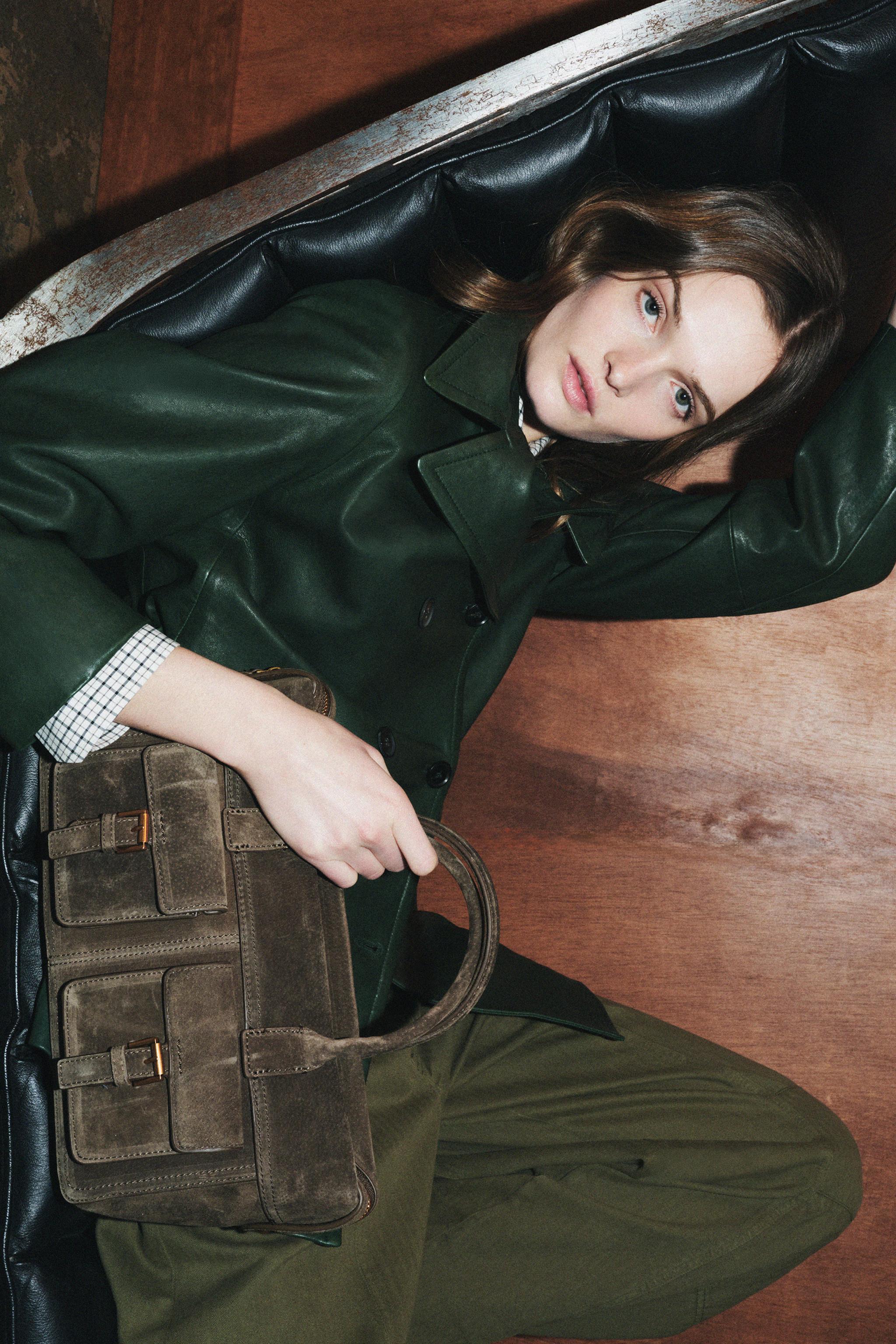 LEATHER POCKET BAG - Green | ZARA United States