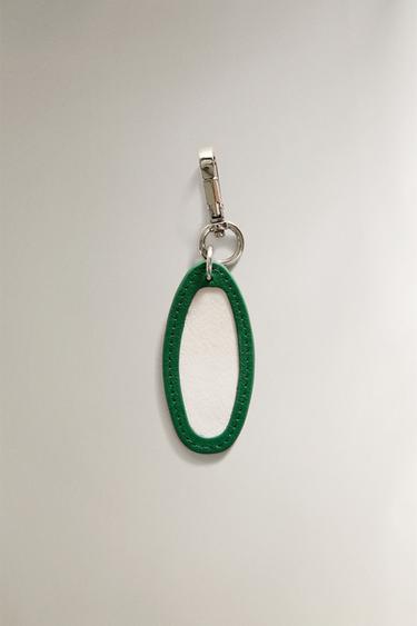RUE DU BAC LEATHER PET KEYRING - Green by Zara - Image 0