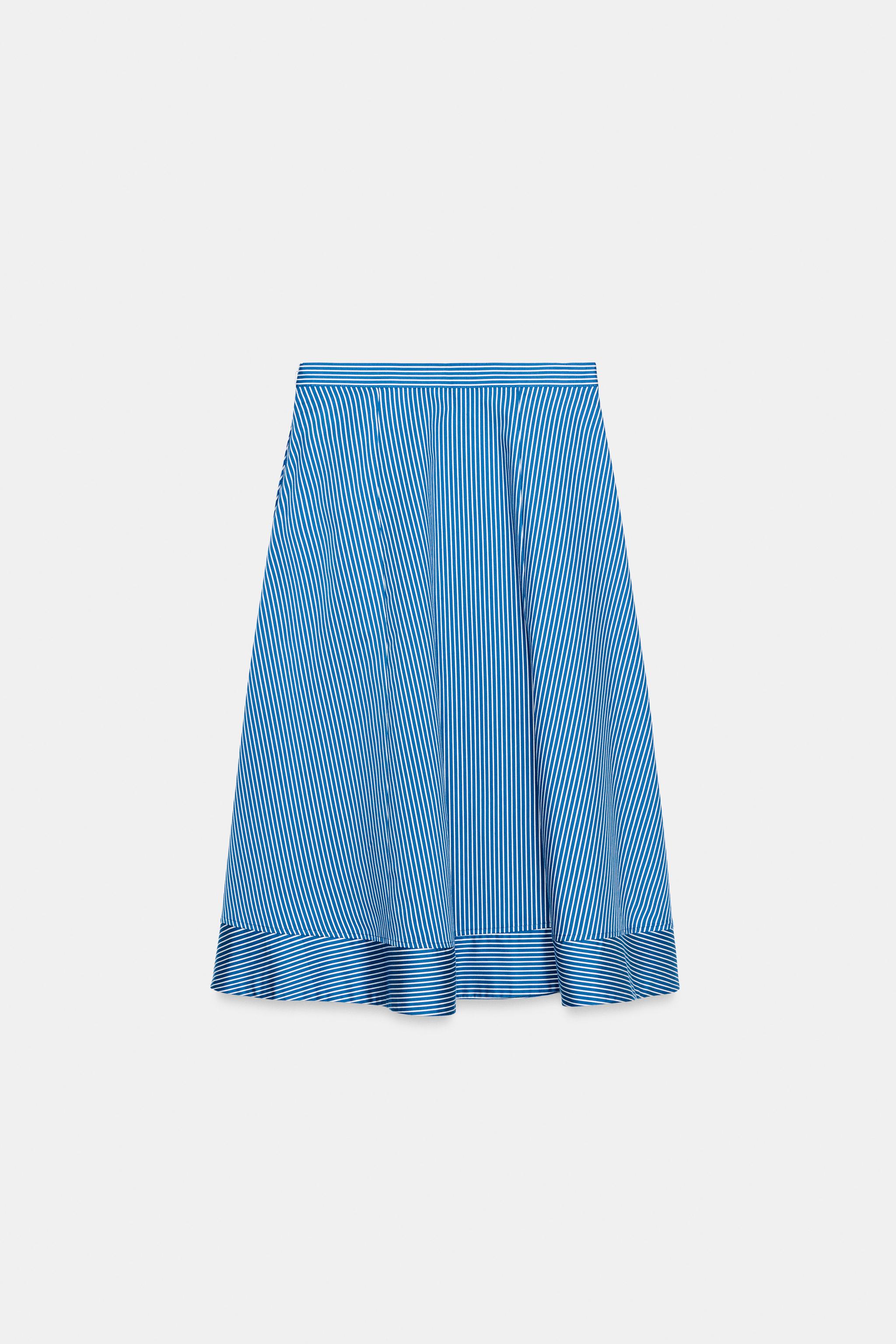 Женские юбки Zara ZW COLLECTION STRIPED A-LINE SKIRT — фото 5
