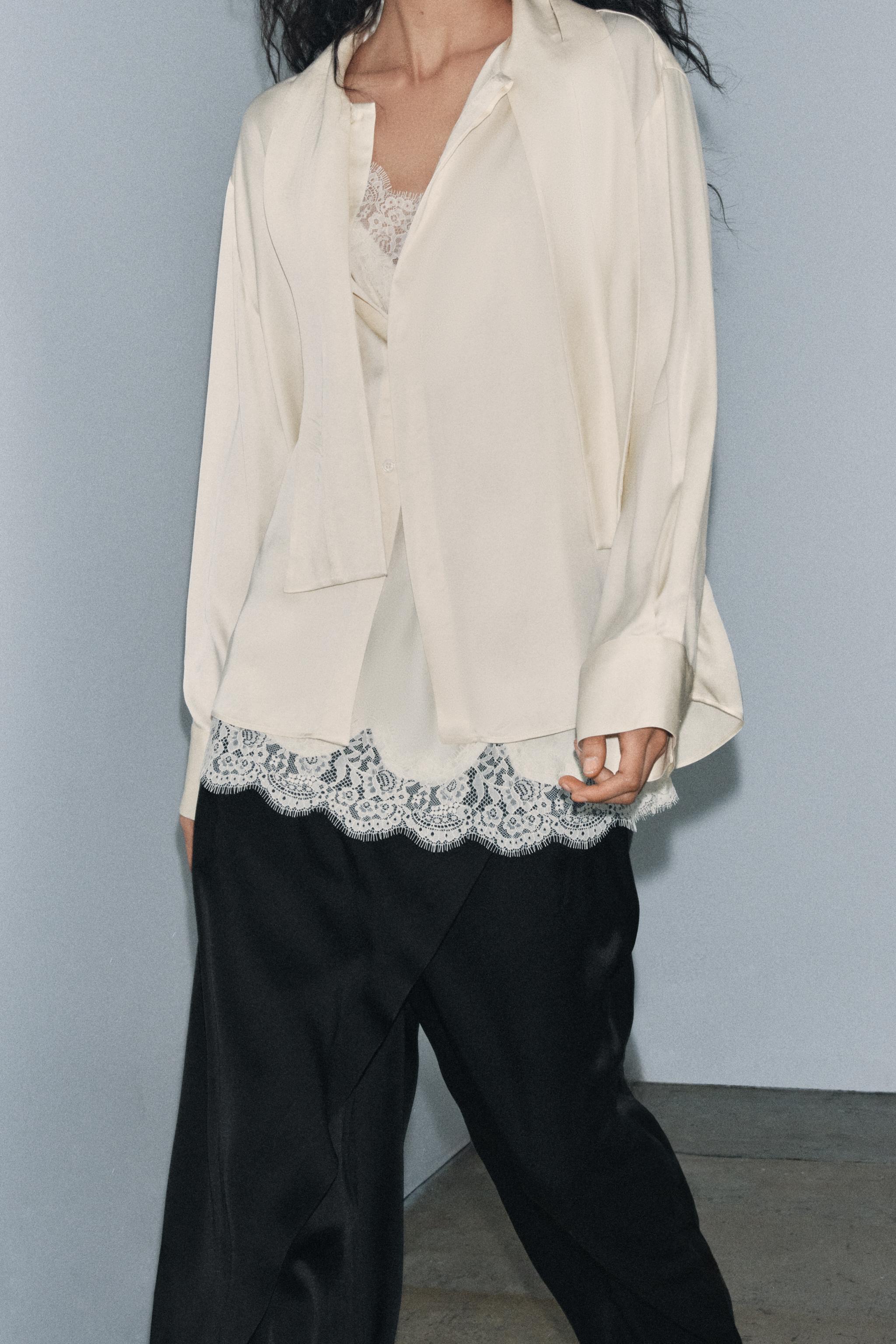 COMBINATION SATIN EFFECT BLOUSE ZW COLLECTION