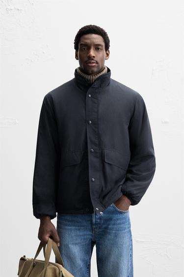 CONTRAST TECHNICAL JACKET - Blue by Zara