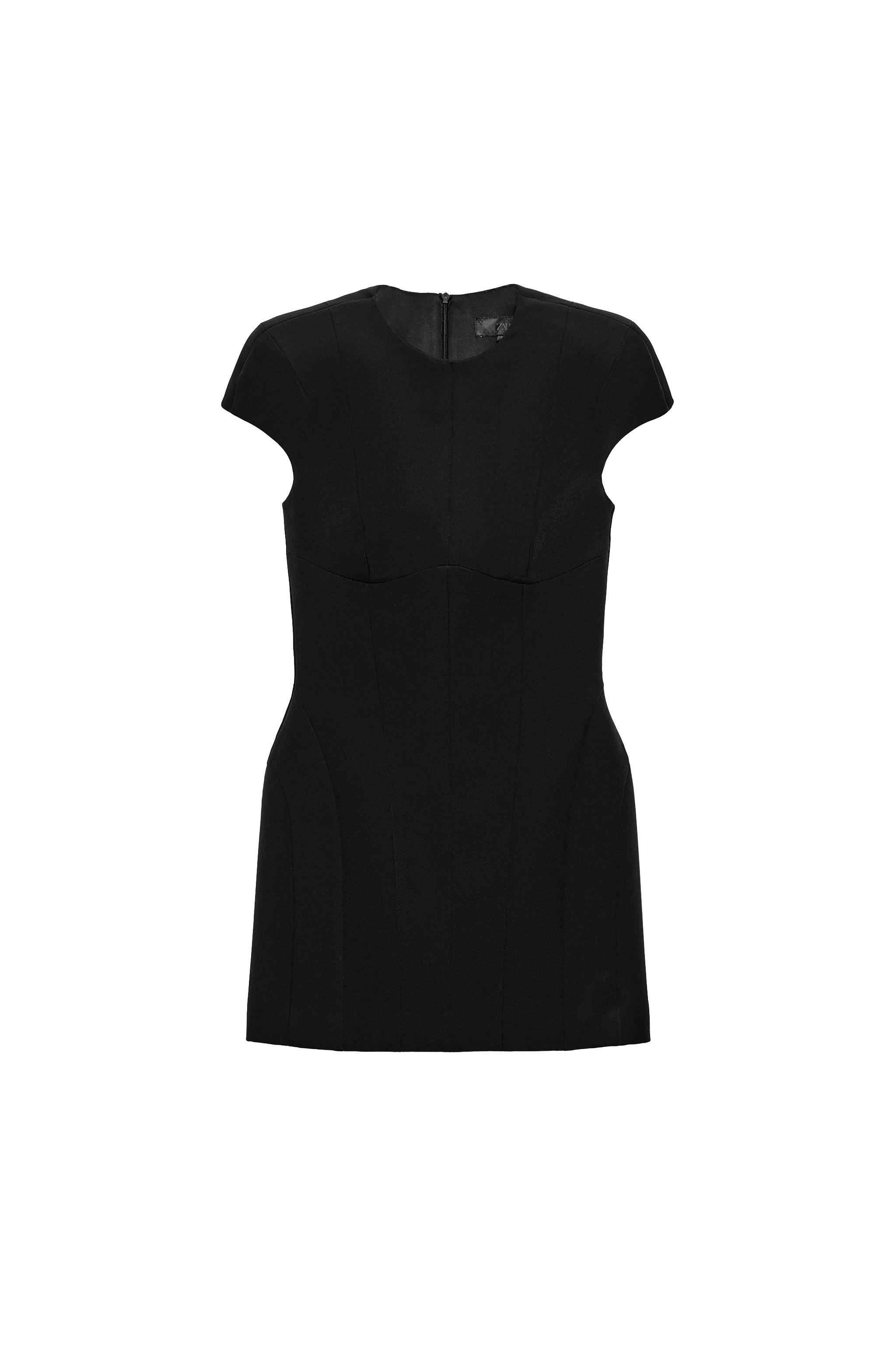MINI DRESS WITH SHOULDER PADS AND SEAM DETAIL