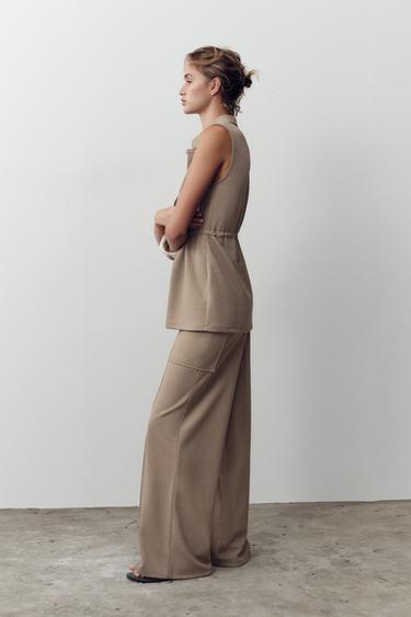 BUTTONED TWILL WAISTCOAT - Beige by Zara - Image 2