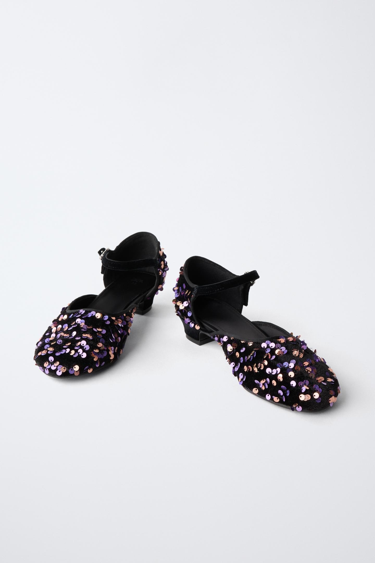 Обувь Zara Sequin Heeled Shoes для детей, цвет: Фиолетовый — фото 3