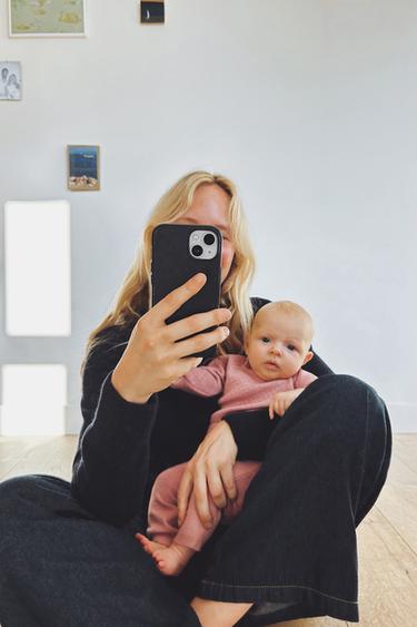 BODY PUNTO CON LANA - Rosado de Zara