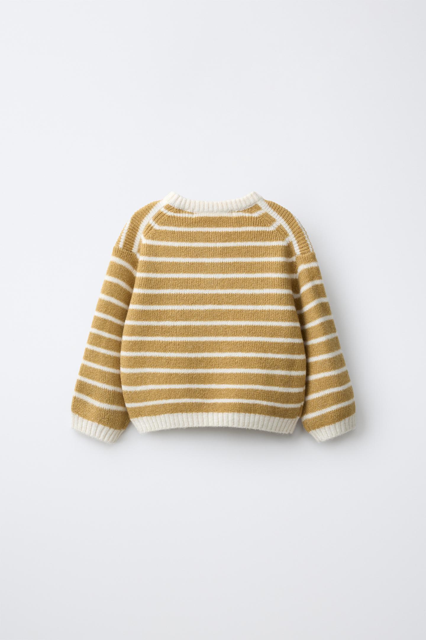 Детский свитер Zara Striped Knit Jumper, цвет: Ocher — фото 2
