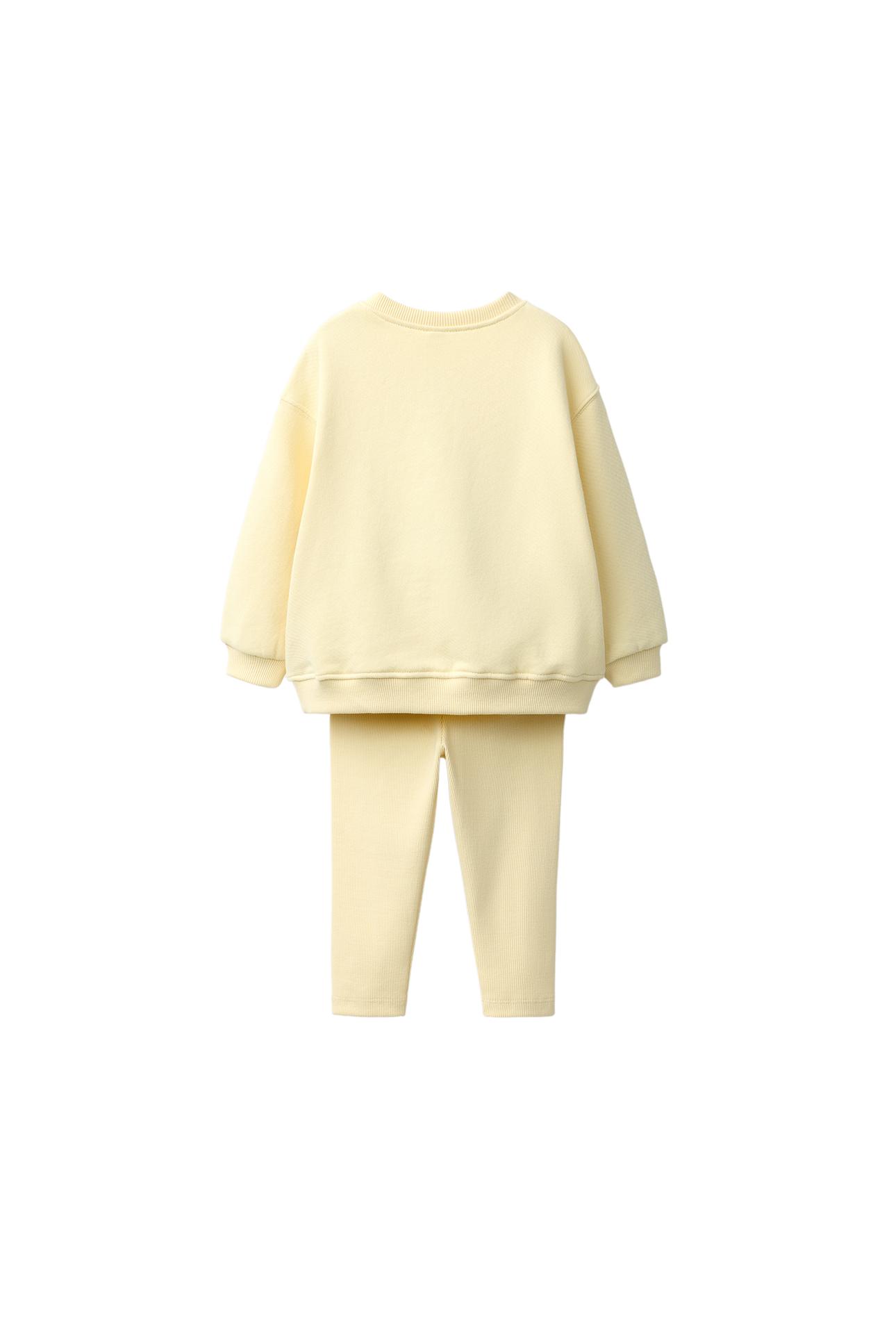 TEXT SWEATSHIRT AND LEGGING JOGGING SET — Yellow