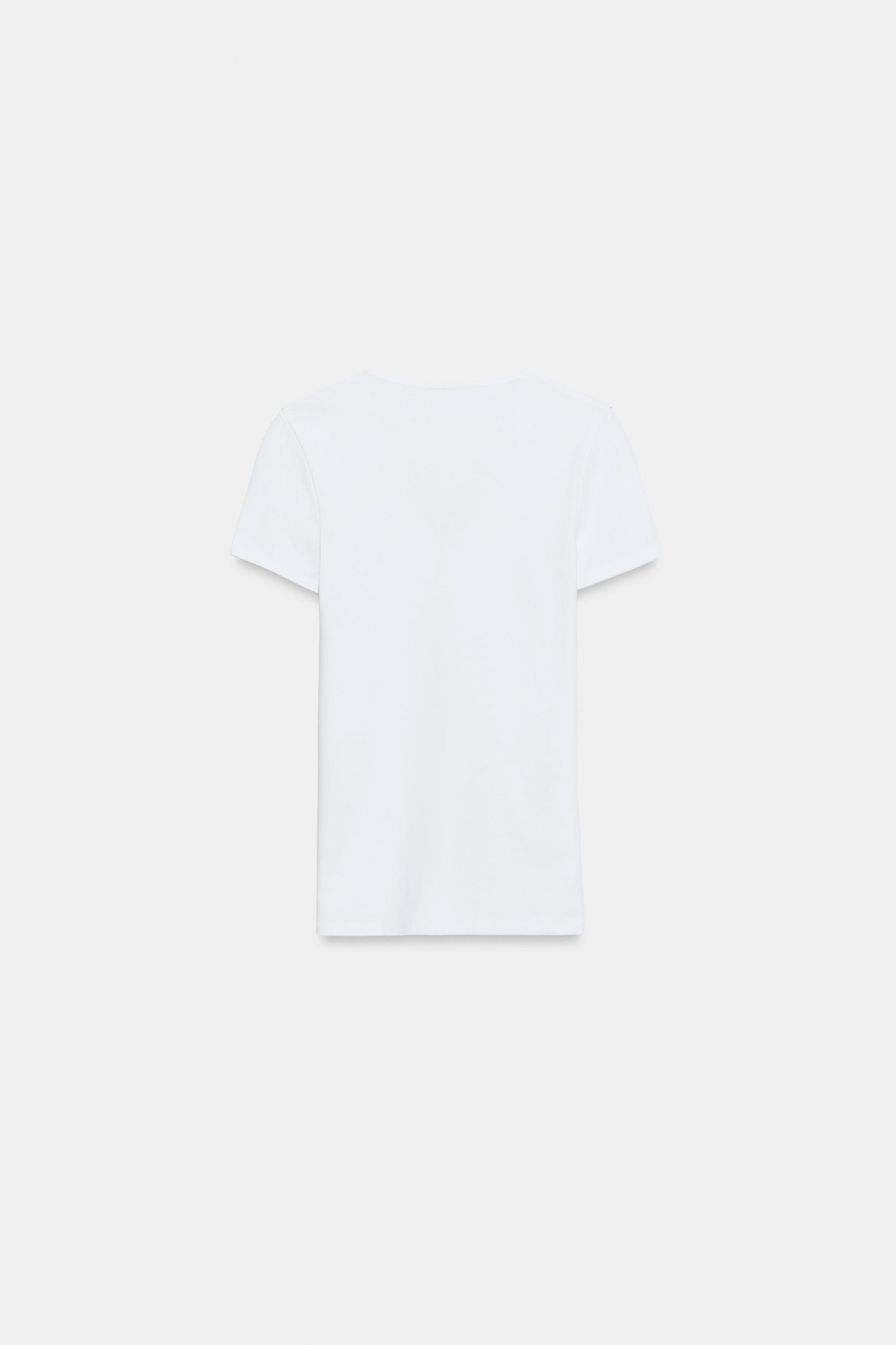 Zara V Yaka T-shirt görsel 4