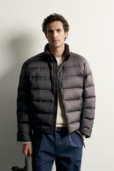 WATER-REPELLENT QUILTED JACKET - Dark brown by Zara
