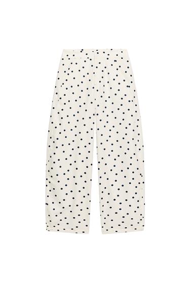 PANTALÓN BARREL LUNARES - Azul / Blanco de Zara