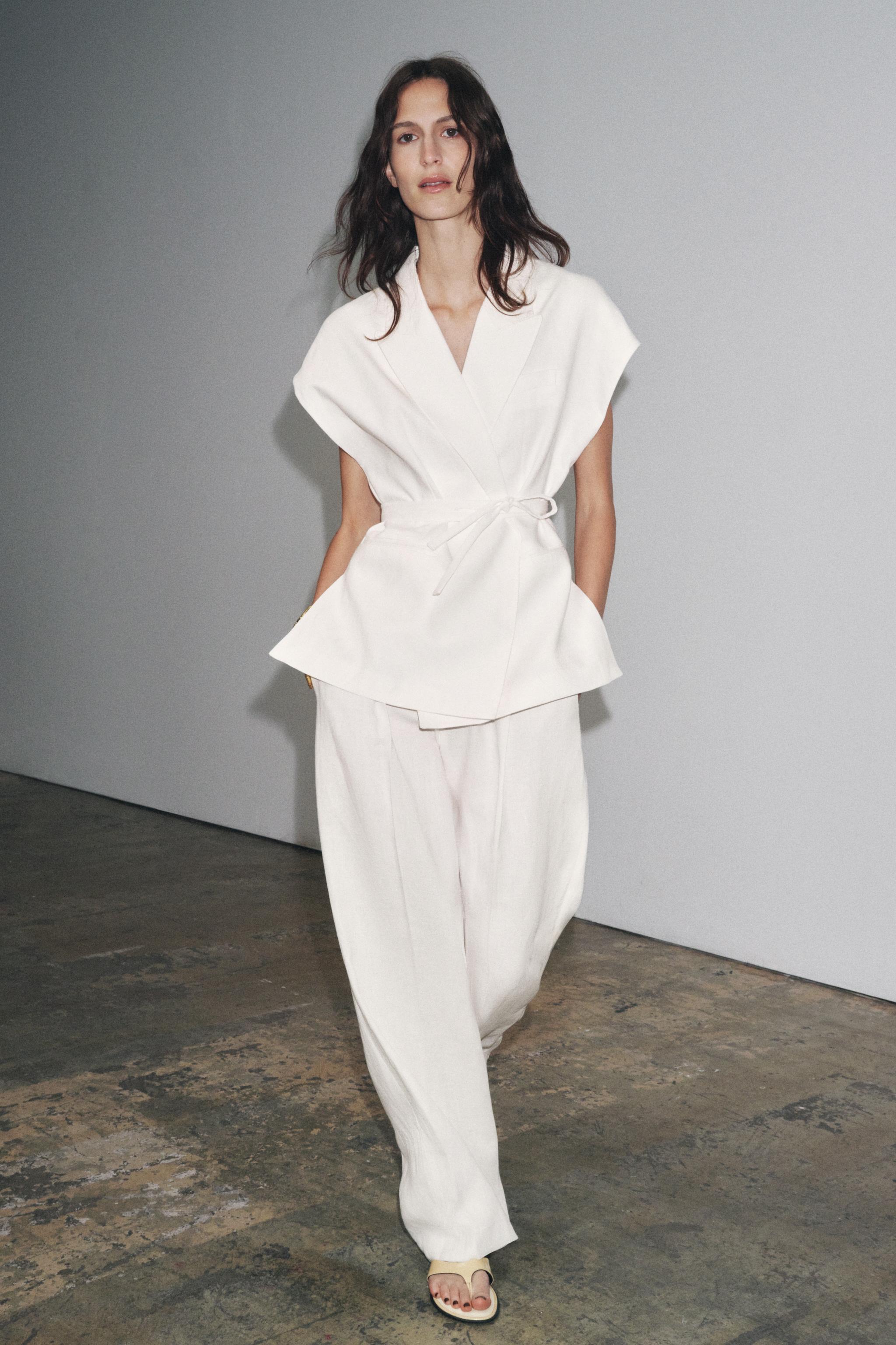 ZW COLLECTION DOUBLE BREASTED LINEN VEST