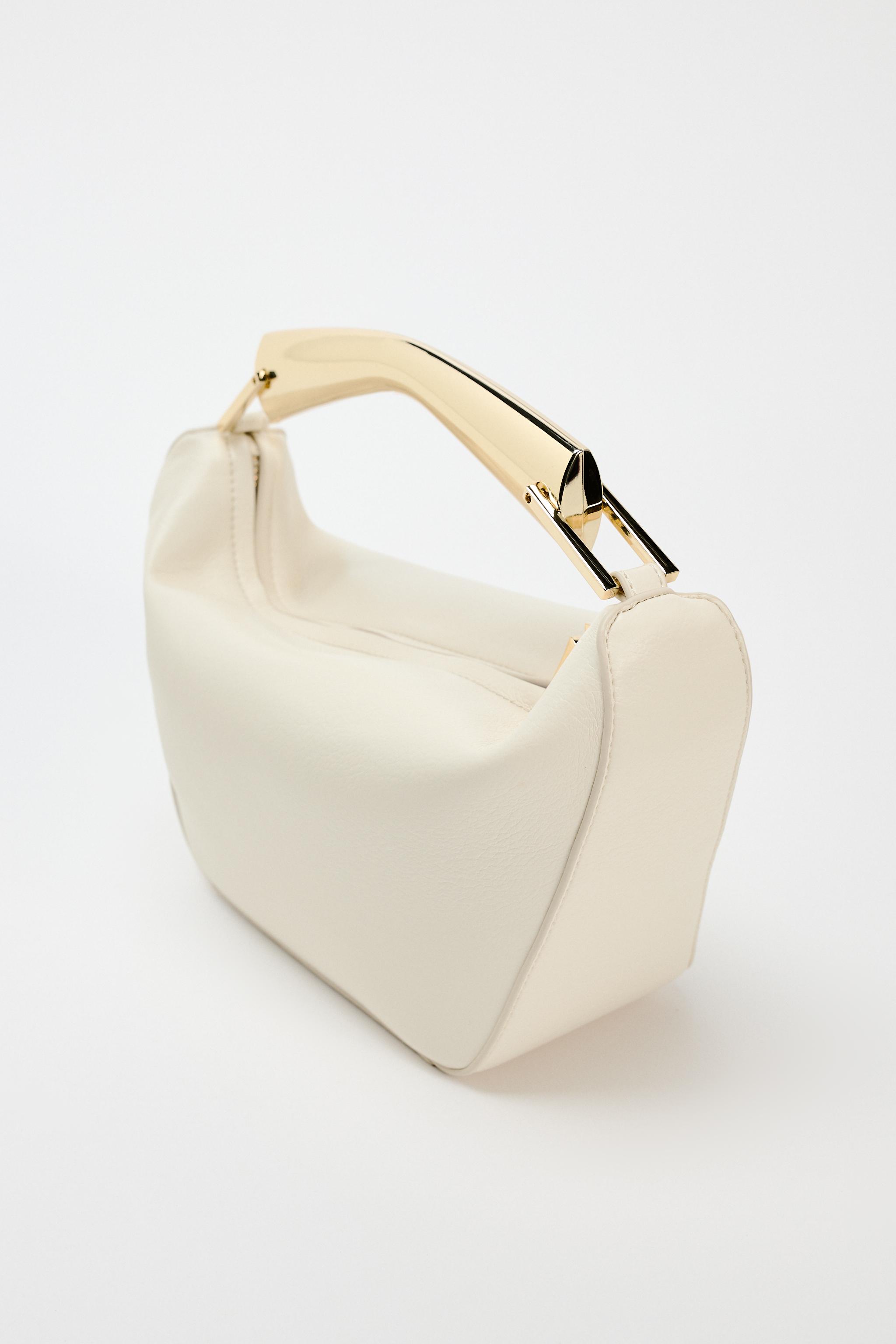 Zara leather bucket shops bag ecru