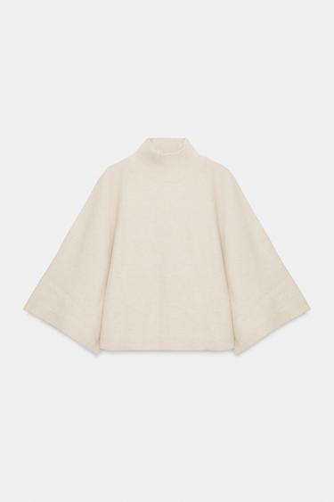 JERSEY PUNTO CUELLO SUBIDO - Crudo de Zara - Imagen 0