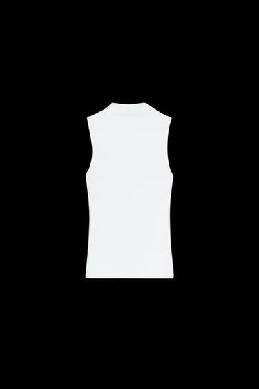 COTTON MODAL TOP - White by Zara