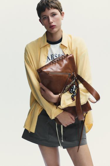 SHOPPER FRANGES - Marron foncé de Zara - Image 1