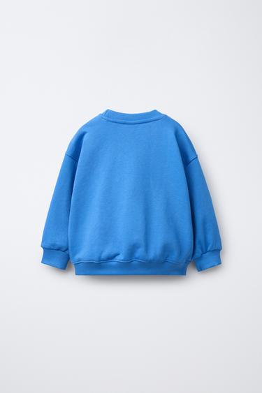 EMBROIDERED SLOGAN SWEATSHIRT - Light blue by Zara - Image 1