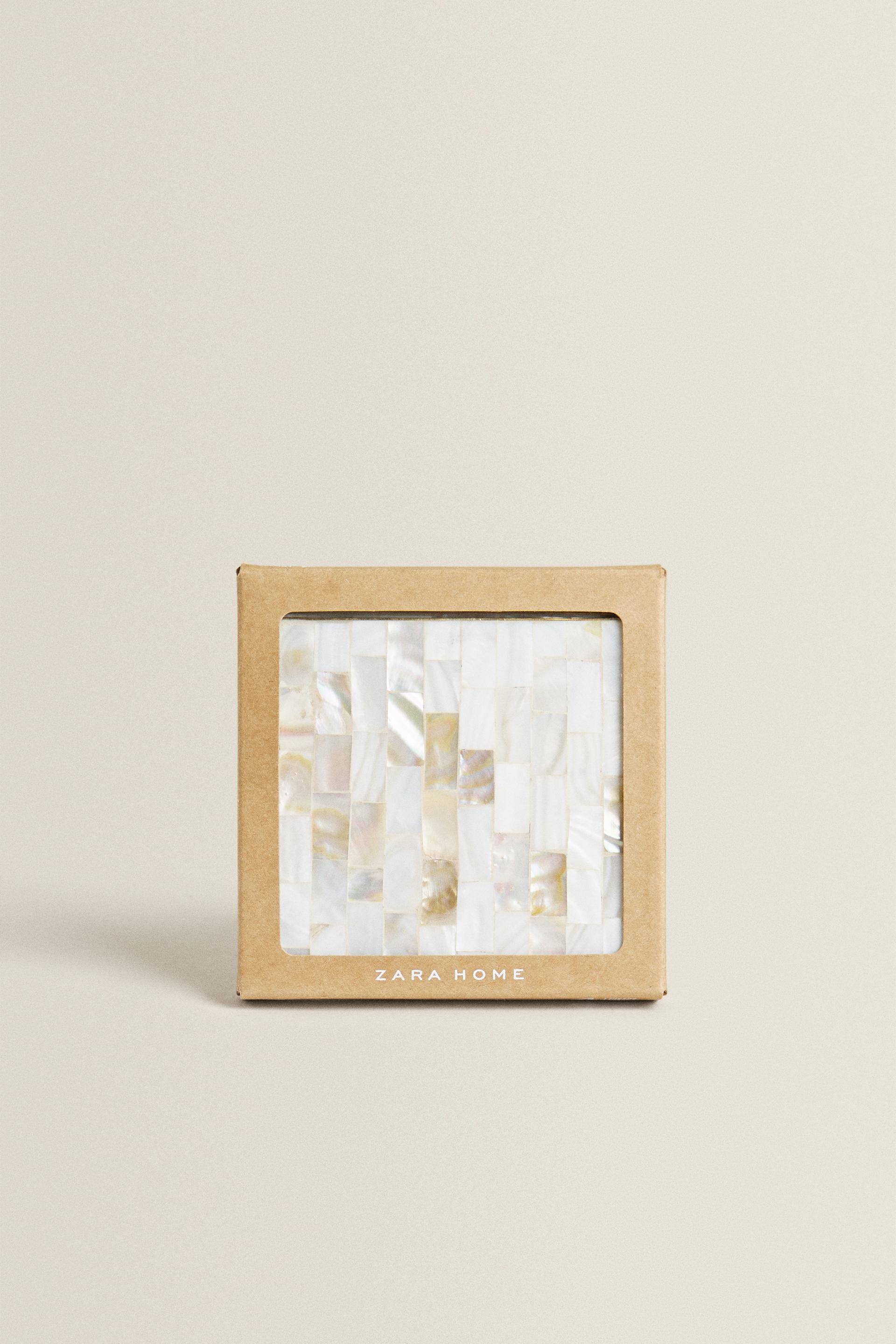 MOTHER-OF-PEARL COASTERS (PACK OF 4) - Golden