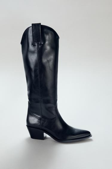 HOHER COWBOYSTIEFEL - Schwarz von Zara