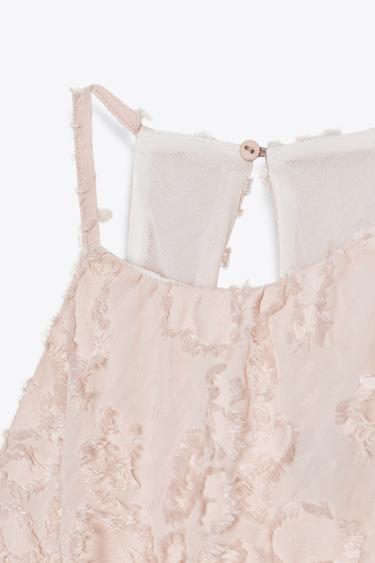 ROBE MIDI EFFRANGÉE HALTER - rose poudré de Zara - Image 7