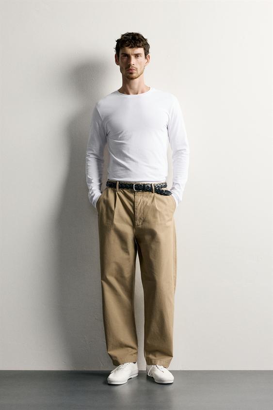 PACK 3 CAMISETA SLIM FIT MANGA LARGA BÁSICA /01 - Blanco de Zara - Imagen 0