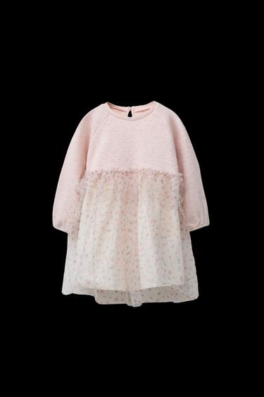WEICHES TÜLLKLEID MIT BLUMEN - Cremefarben von Zara - Bild 0