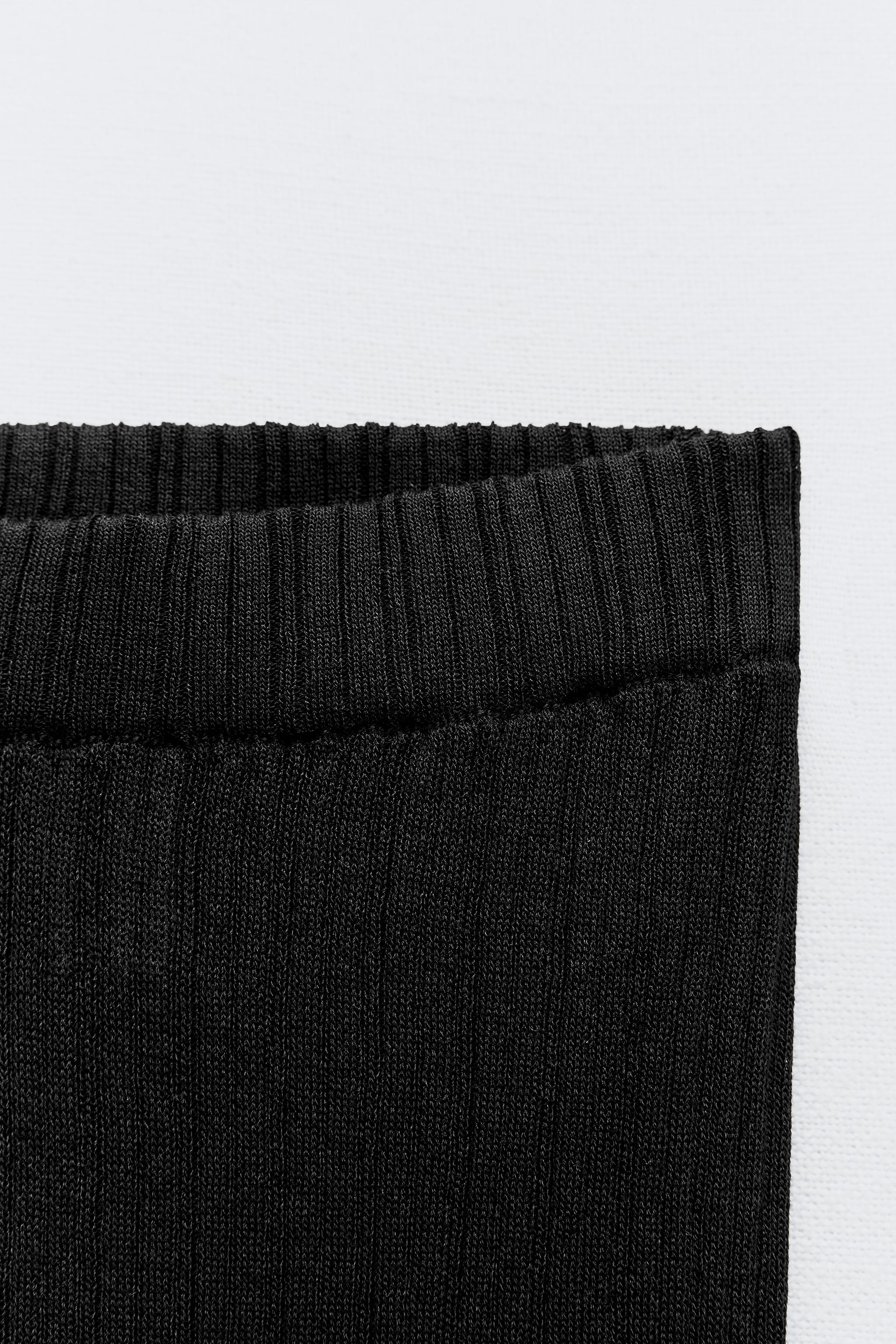 STRAIGHT FIT RIBBED KNIT PANTS