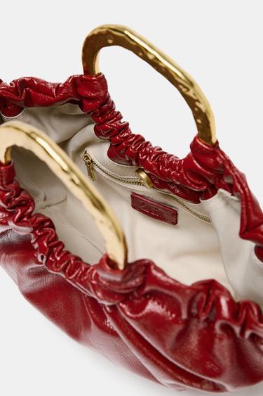 SAC SEAU FRONCÉ - Rouge de Zara - Image 4