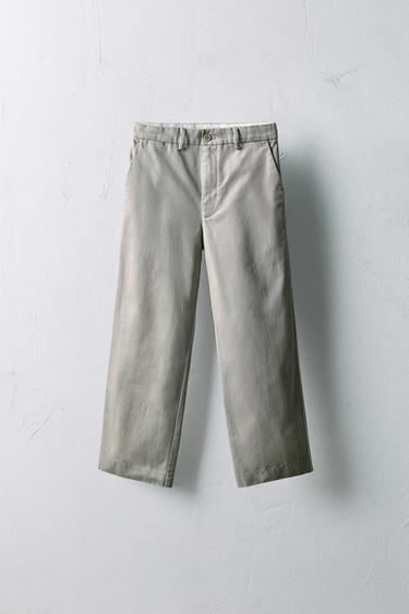 6-10 YEARS/ LIMITED EDITION TWILL TROUSERS - washed green by Zara