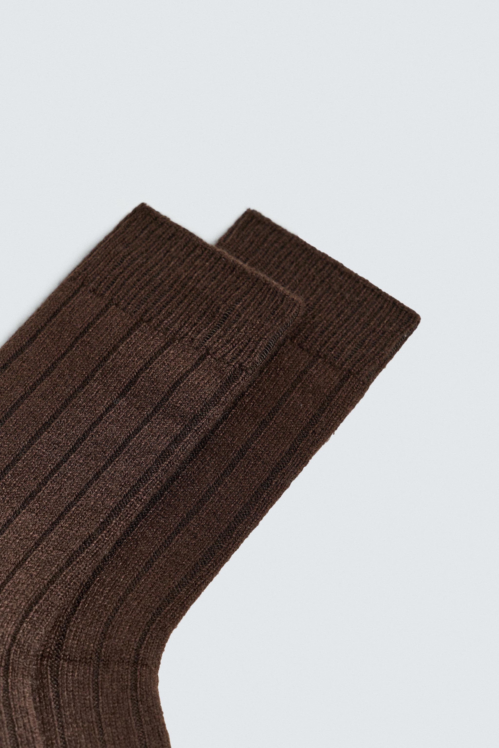 RIB KNIT SOCKS WITH WOOL ORIGINS