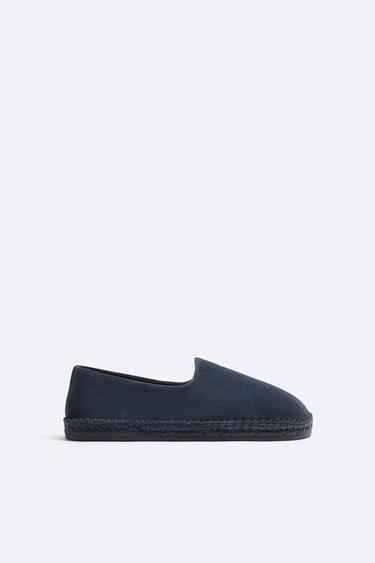 LEATHER ESPADRILLES - Blue by Zara