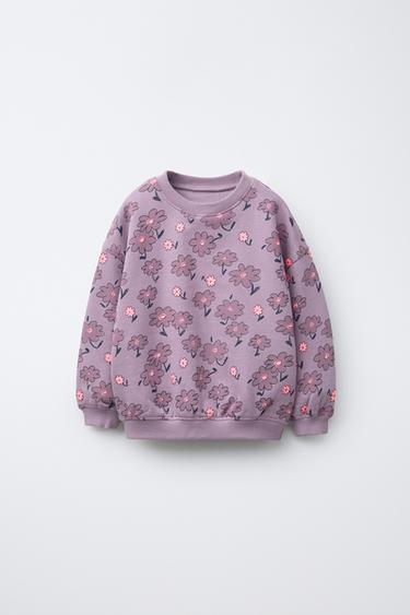 SUDADERA FLORES - Malva oscuro de Zara