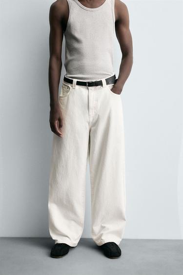 JEANS BALLOON FIT - Branco da Zara